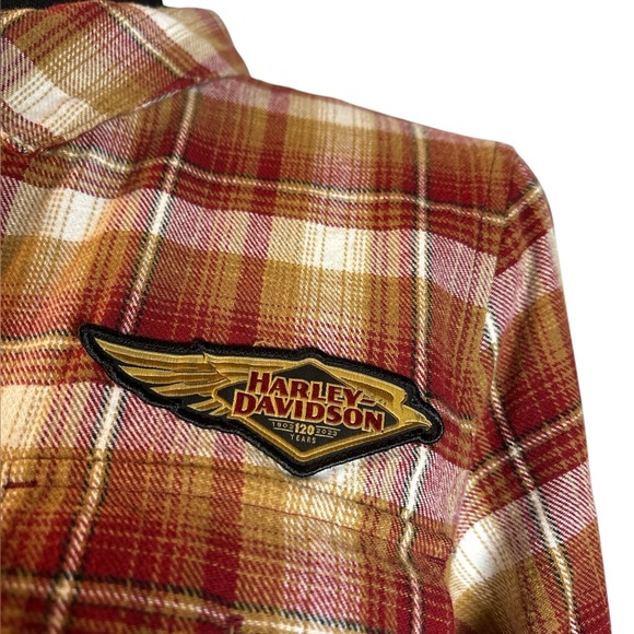 Harley-Davidson 120th Anniversary Plaid Shirt in Red and Gold - Picture 4 of 8